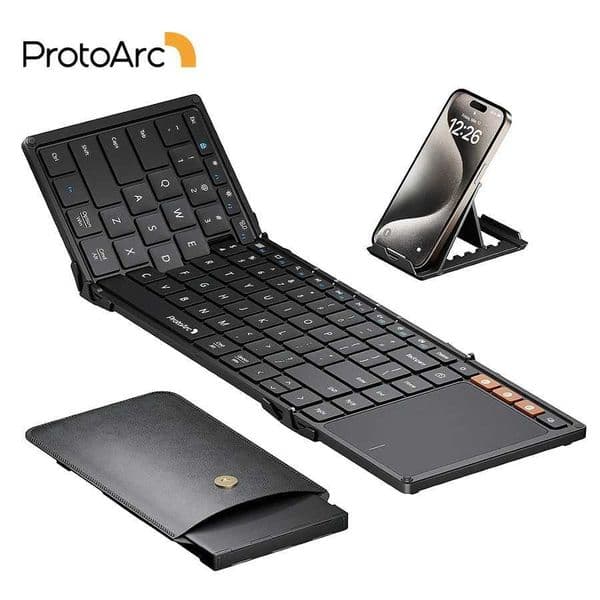 ProtoArc XK01 TP Foldable Keyboard with Touchpad Folding wireless connections Travel Keyboards for iPad iPhone Laptop PC Tablets X250314