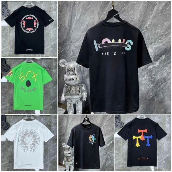 Designer mens T shirt summer Graphic y2k Sanskrit Letter Printed Hearts t shirt Men WomenTee shirts Fashion Spring cotton tees High Street Styles streetwear a2