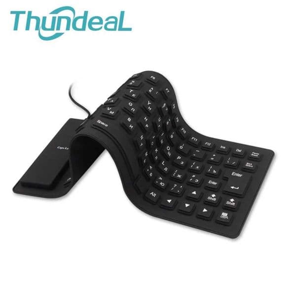 85keys Silicon Soft Keyboard Russian EN Keyboard USB Wired Gamer Waterproof Russian Keyboard Tablet Desktop Pad PC Tablet X250314