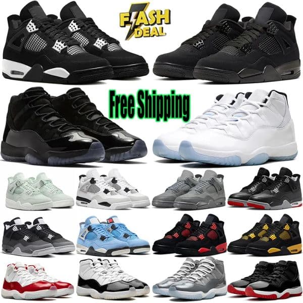Free Shipping Basketball Shoes For Men Women Sneakers Black Cats White Thunder Military Blue Bred Cool Grey Mens Outdoor Sports Trainers shoes Z260525
