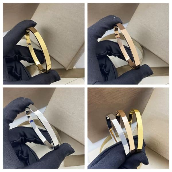 Luxury bangles designer screw bracelet women 925 sterling silver plated 18K gold high polished cuff bracelets screwdriver 6mm wide mens bangle jewelry daily outfit