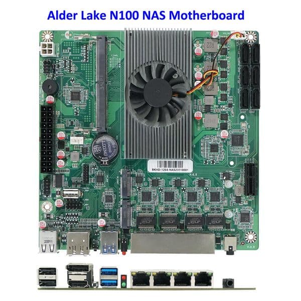 2025 Intel Twin Lake N150 NAS Motherboard Industrial Mini ITX 17x17CM DDR5 4* i226 2.5GBps LAN M.2 NVMe 6 x SATA DP HD Low Power