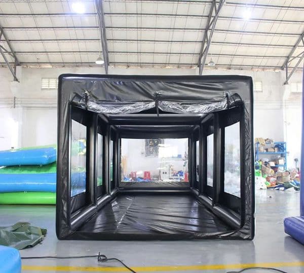 7mLx4mWx3mH (23x13.2x10ft) with blower High quality PVC Inflatable black Spray Paint Booth Tent For Car Care And Cleaning mobile shop cover with carbon filters