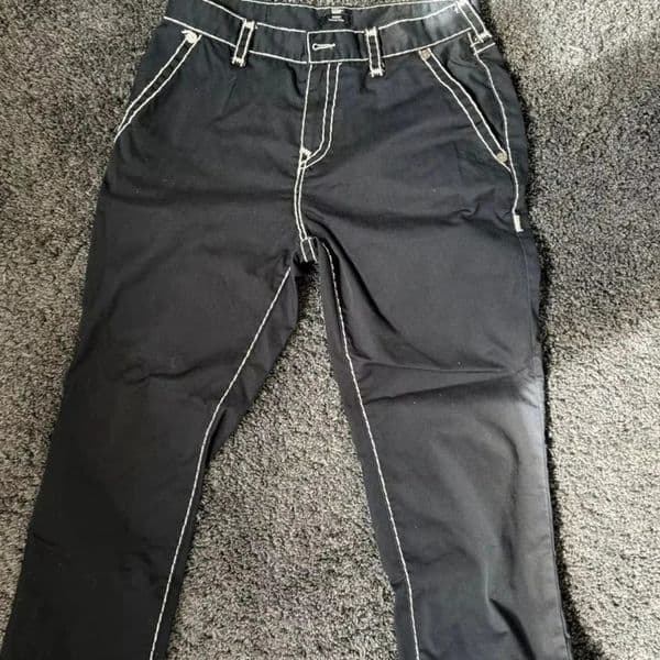Mens loose pocket jeans hiphop skateboard denim pants street dance rap Trojan horse 250312
