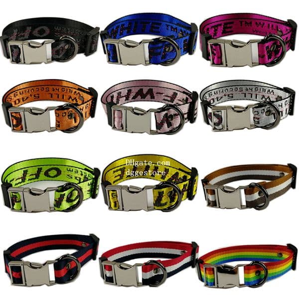 Designer Dog Collars for Small Medium Large Dogs Luxurious Adjustable Soft Nylon Pet Puppy Collar with Metal Buckle Durable Sturdy Dog Chain Wholesale L B44