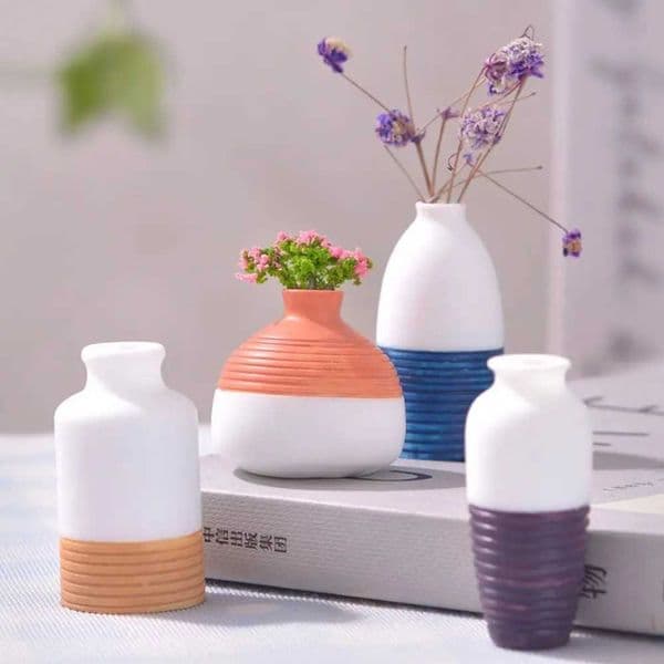 Simulate mini flower vases miniature landscape resin models small decorative props X250317