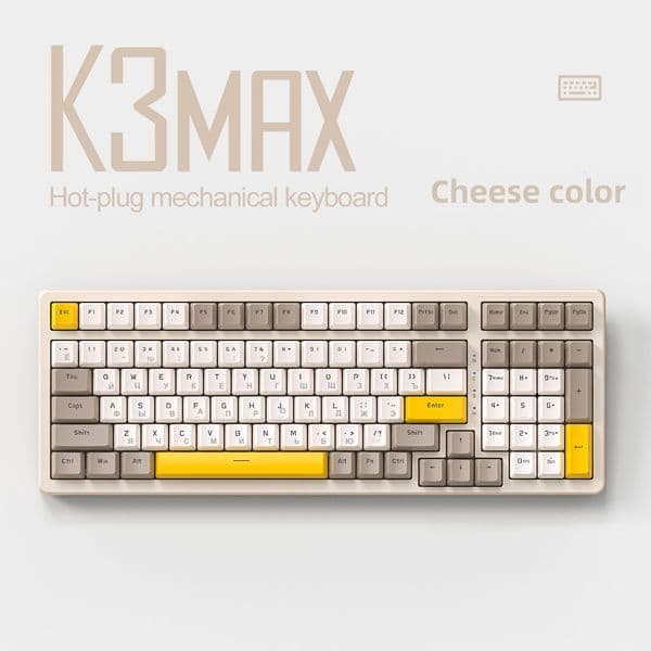 Free wolf K3MAX Russian mechanical keyboard gasket structure Russian wired hot-swap game 980 keyboard