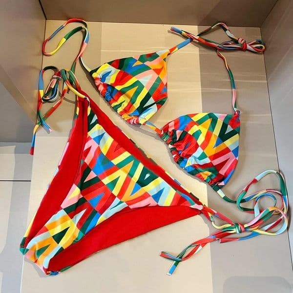 y n Summer Swimming Bikini Printed Swimsuit 2piece Set Womens Sexy Tankini Beach Clothing 250318