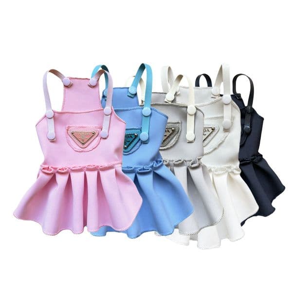 Lanjia PAWDA Dog Dresses Sweet Puppy Sundress Summer Cool Pleated Skirt For Girl Dogs Soft Breathable Pet Vest Shirts Pets Pullover Cat Costume Chihuahua Cc Fc