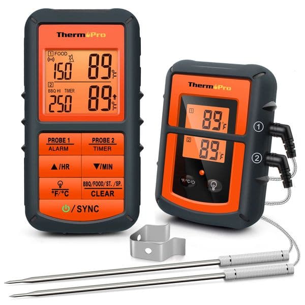ThermoPro TP08C Dual Probe Backlight 150M Wireless BBQ Grill Food Meat Thermometer For Kitchen Cooking 250314