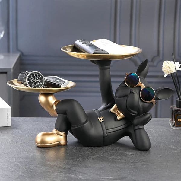 Bulldog Animal Figurines Cool Dog Statue Sculpture Living Study Room Bedroom Decor Home Interior Decoration Accessories 250314