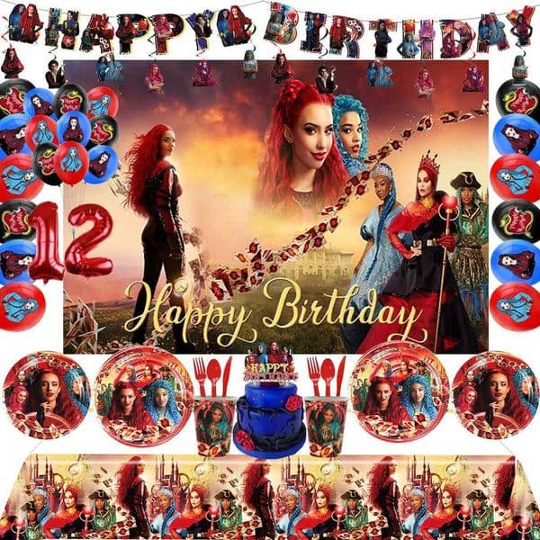 Descendants Red Rise Party Decoration Uma Balloon Desktop Software Banner Background Birthday Party Supplies Baby Shower X250318