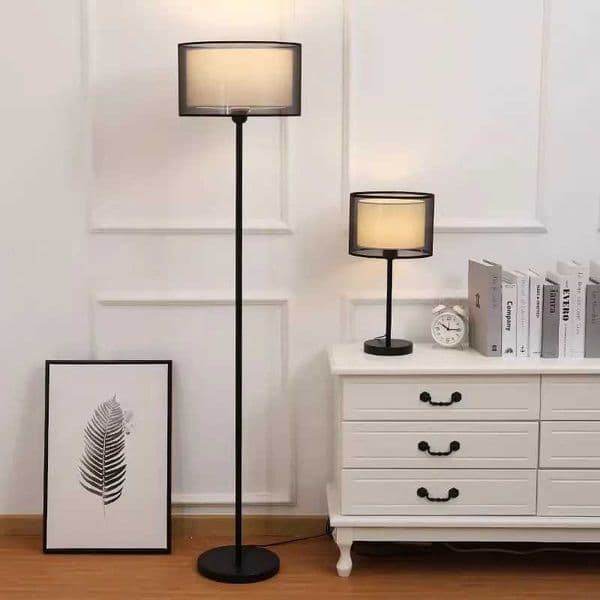 European black and white fabric desk lamp height living room desk lamp bedside lamp home decoration lighting fixtures X250318