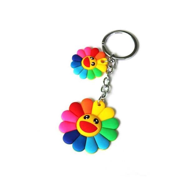 Silicone Sunflower Keychain for Women Cute Girl Cartoon Smile Flower Keychain Chartering Pavilion for Women Jewelry Party Gift X250318