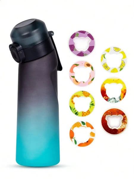1 650ml flavor water bottle with 1 random flavor pod air water bottle frosted black camping sports and fitness cup 250318
