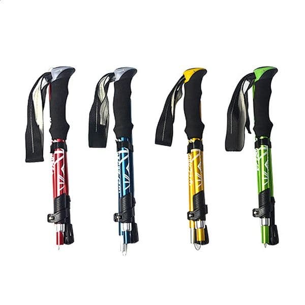 5 Section Outdoor Fold Trekking Pole Camping Portable Walking Hiking Stick For Nordic Elderly Telescopic Easy Put Into Bag 1 PCS 250324ww Z260508