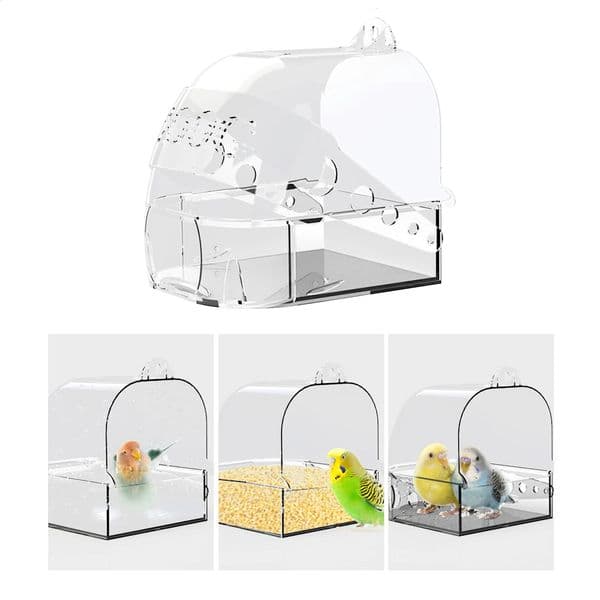 Bird Bath Water Bowl Cage Accessories Bathtub Parrot Bathing Tub Hanging for Parakeets Finch Budgie Small Birds Canary 250318