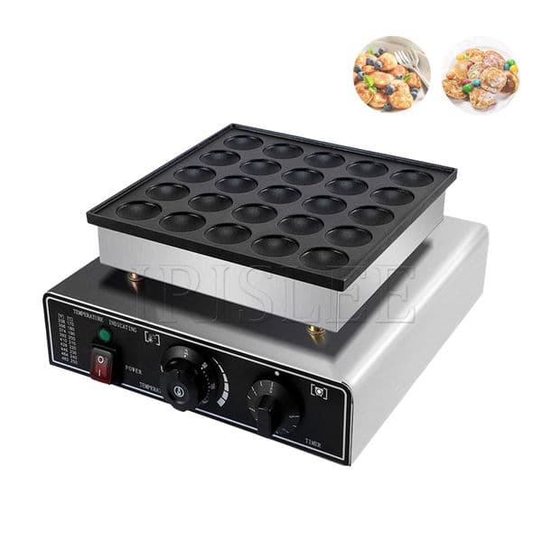 Commercial 25 Holes Dutch Poffertje Grill Mini Pancake Machine Electric Pancake Maker Muffin Griller Machine Non-Stick Griller
