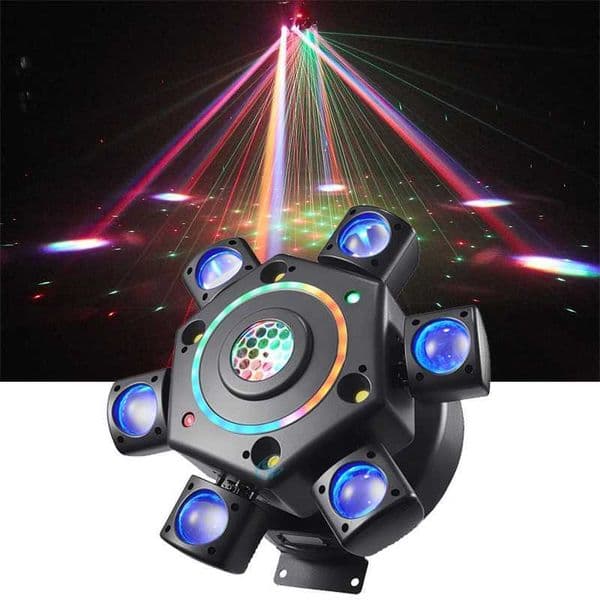DJ equipment 100W six arm beam LED mobile head party disco ball light DMX512 club stage control Z250320