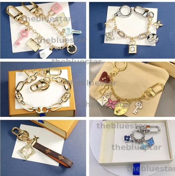 Designer Keychain Women Letters Designers Keychain Wallet Rabbit Top Llavero Car Key Chain Buckle Jewelry Blue Pink Keyring Keychains Lanyards CYG2503202F5
