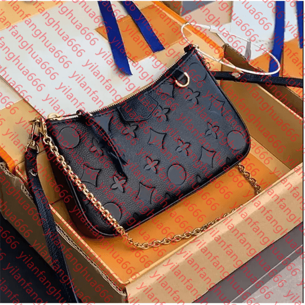 2025 Designer Bag Women Crossbody Shoulder Bags Chain Wallet Strap Purse Embossed Letters Old Flower Handbags Floral Lady Embroidery Half Moon Bag