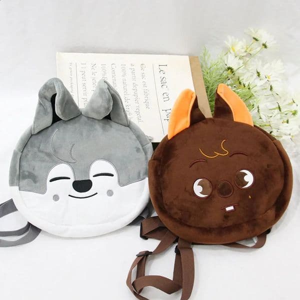 SKZOO Cute Animal Bunny Dog Chick Pig Stuffed Plush Backpack Kids Backpack Fan Gift 250319