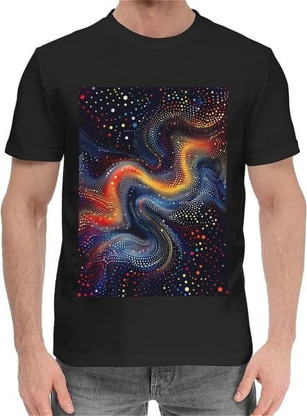 T shirt for Mens Mens Novelty T-Shirts Graphic 2D Print Summer Short Sleeve Colorful Dots Galaxy Shirts Tshirt Graphic Tee Casual Tops Clothes Short sleeve