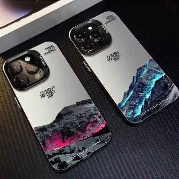 Phone Case For 16 15 14 13 12 11 Pro XS Max X XR 7 8 Plus Snow Mountain Landscape Sunset Plating Matte Hard Cover Read MoreXJ250321
