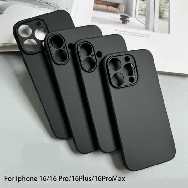 Luxury Silicone Matte Phone Case For 16 Pro Max 16 Plus Black Back Cover CasesXJ250321