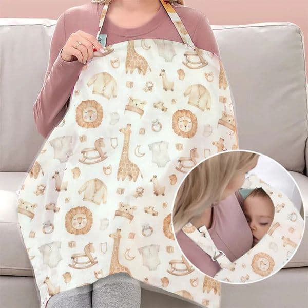 Elinfant Digital Print Breathable Breastfeeding Cover Baby Feeding Nursing Cover Adjustable Nursing Apron Outdoor Stroller Cover 250320