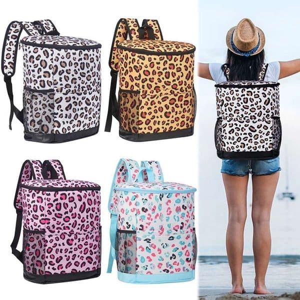 2025 new Cooler Bag Leopard Print Lunch Box Large Capacity Picnic Bags Travel Camping Backpack For Beach Hiking
