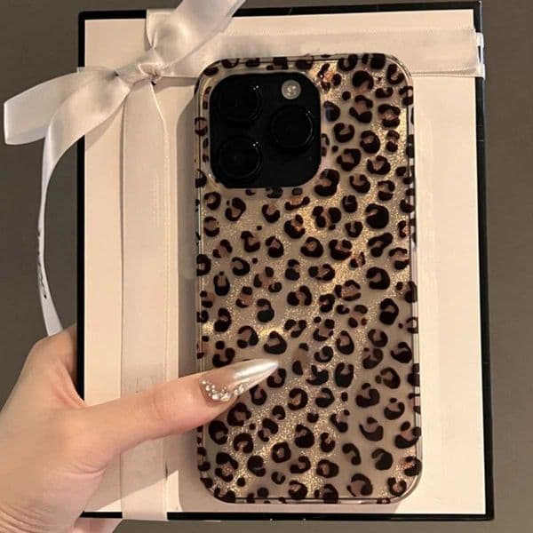 Cute Leopard Print Case for 16 15 14 13 12 Pro Max 11 Stylish Animal Pattern Soft Shockproof Back Cases Coque South KoreaXJ250321