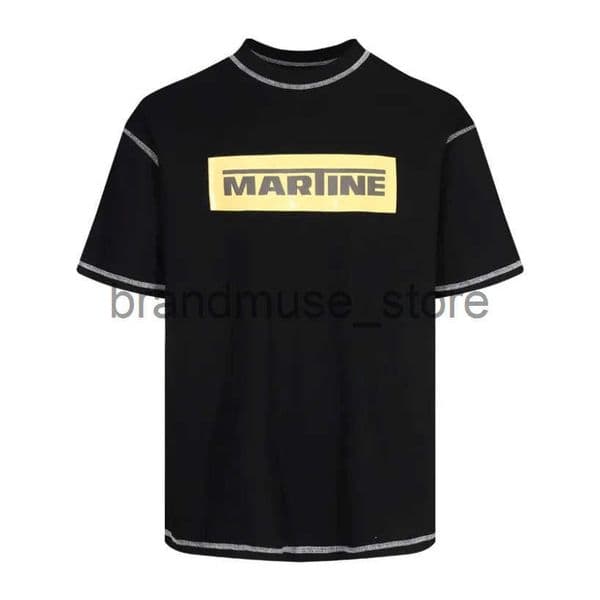 Men's T-Shirts Hip Hop Reverse Side Stitch Martine Rose T-shirt Men Women High Quality Chest Big Yellow Box Print Cotton Short Sleeve Tops Tee J250321