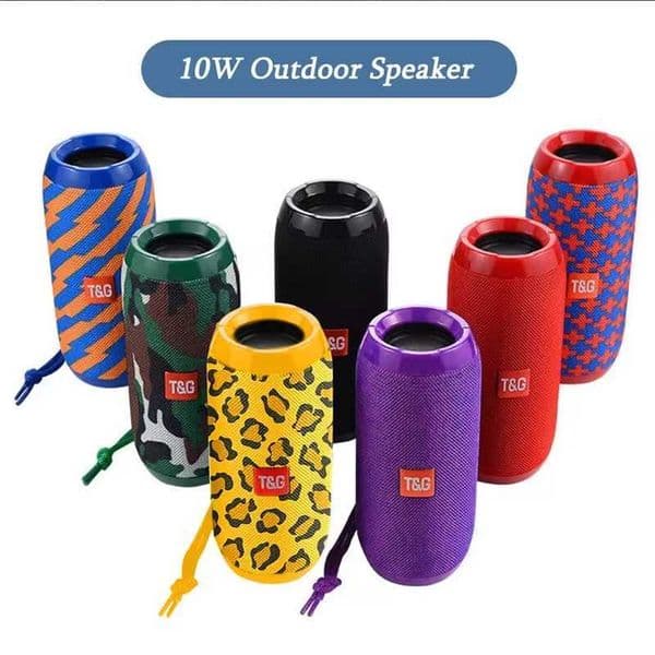 New Arrival TG117 portable BT speaker TWS wireless dual bass outdoor column Boombox FM AUX TF card music player T250321
