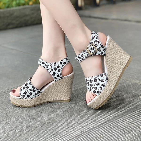 Platform Shoes Summer Open Toe Ankle Strap Wedge Sandals for Women Outdoor Casual Dresses High Heels 250321