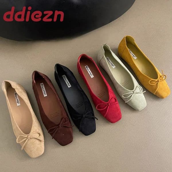 Shallow Women Flats Boat Shoes Soft Fashion Butterfly-Knot Female Slip On Footwear Ladies Flats With Shoes Slides 250322