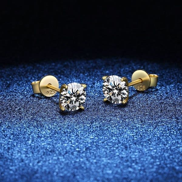 Moissanite earrings S925 Diamond earring shining 18k gold plated Designer earrings for women wedding Party Classic Stud mother sister Luxury jewelry nice Gift