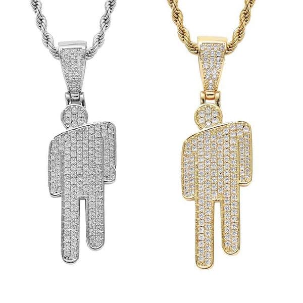 Hip Hop Necklace Stainless Steel Spiral Head Zircon Couple Pendant Necklace Full Zircon Pendant Street Fashion NecklaceXJ250322