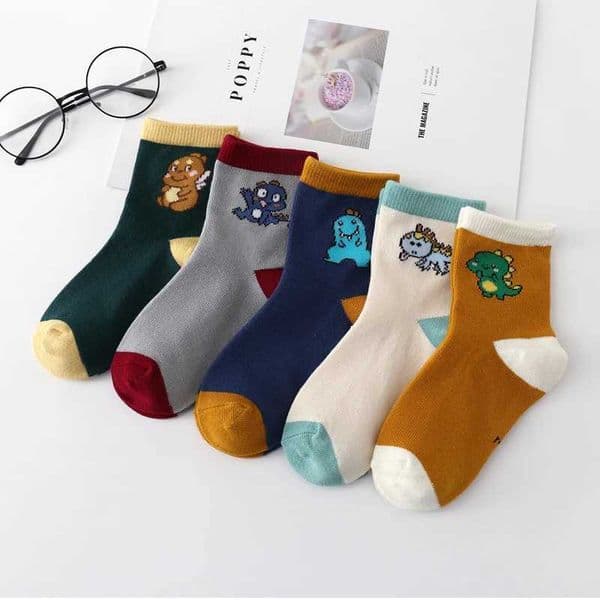 5 pairs of childrens socks for spring summer autumn cartoon boys and girls cotton comfortable baby socks for 1-3 years X250322
