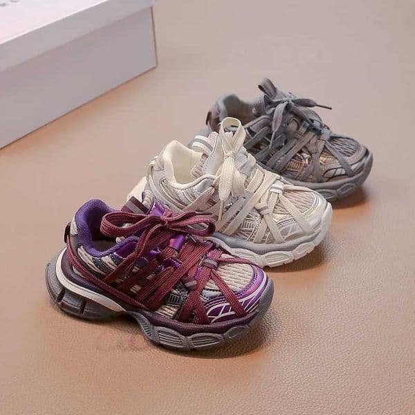 Childrens Sneakers Chunky 2024 New Girls Basketball Fashion Versatile Kids Maternal Boys Sports Shoes for School Breathable 26L0506
