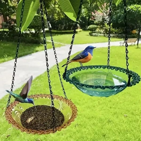 Hanging Bird Feeder Bath Garden Outdoor Hummingbird Birdbath Balcony Decoration Pet Supplies 250318