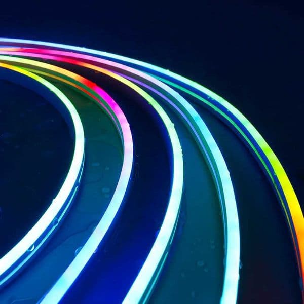 Dream Color LED Neon Light Strip WS2811 5050 RGBIC P67 Waterproof Addressable Intelligent IC Flexible Light Strip Suitable for DIY DC12V/24V in Rooms X250322