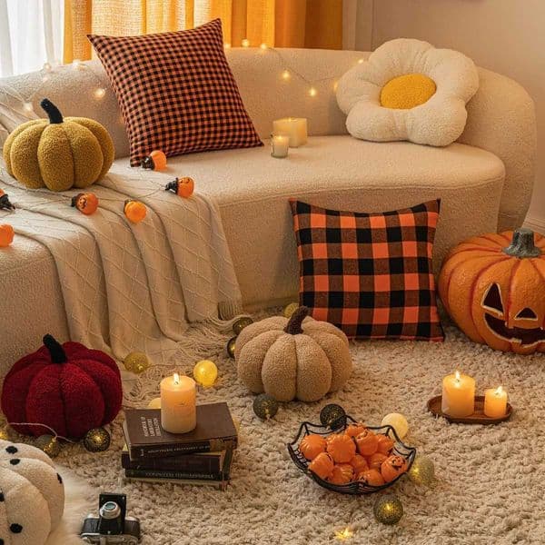 Pumpkin pillow plush toy creative sofa bedroom cushion decoration Halloween gift Christmas Halloween Thanksgiving giftXJ250321