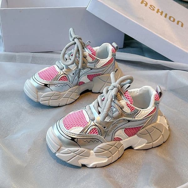 childrens casual pink girls leather shoes fashionable 715y lightweight running young student sports 2511 250319