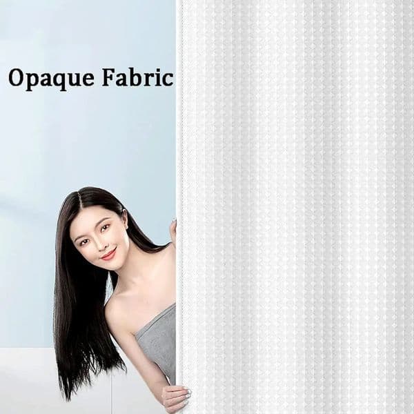 White Fabric Shower Curtain Waffle Weave Textured Cloth Shower Curtains Modern Shower Curtain for Bathroom 250320BJ