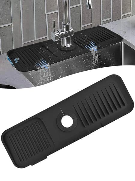 Kitchen Faucet Splash Pad Silicone Sink Faucet Splash Guard Mat Drain Pad Countertop Protector for Multipurpose Kitchen Gadgets 250320BJ