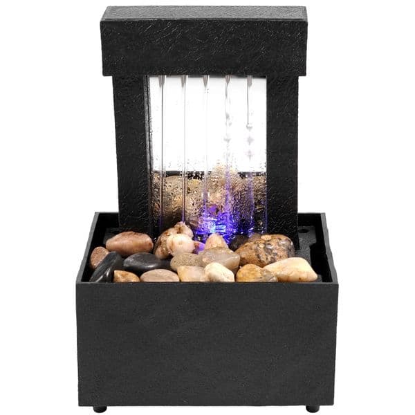 Desktop fountain with lighting mini indoor featuring Zen meditation decoration and relaxing sound 250318