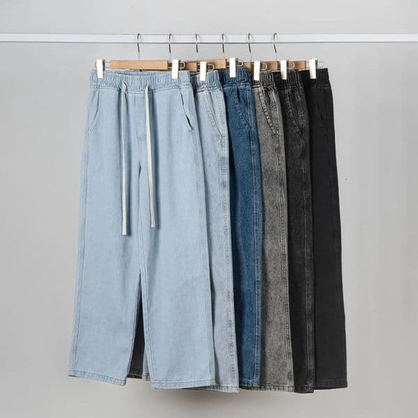 highquality cotton mens brushed loose casual durable straight leg jeans SXXXL number 250320