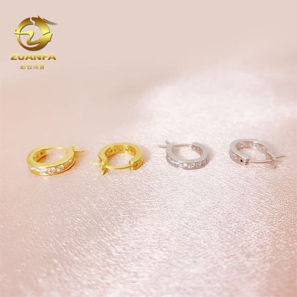 new 3 2023 S925 silver moissanite round and simple hip-hop personalized earrings
