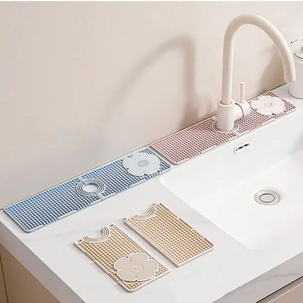 Sink Faucet Drain Pad Drying Mat Sink Splash Mat Silicon Water Catcher Mat Portable Kitchen Bathroom Accessories Home Hardware 250320